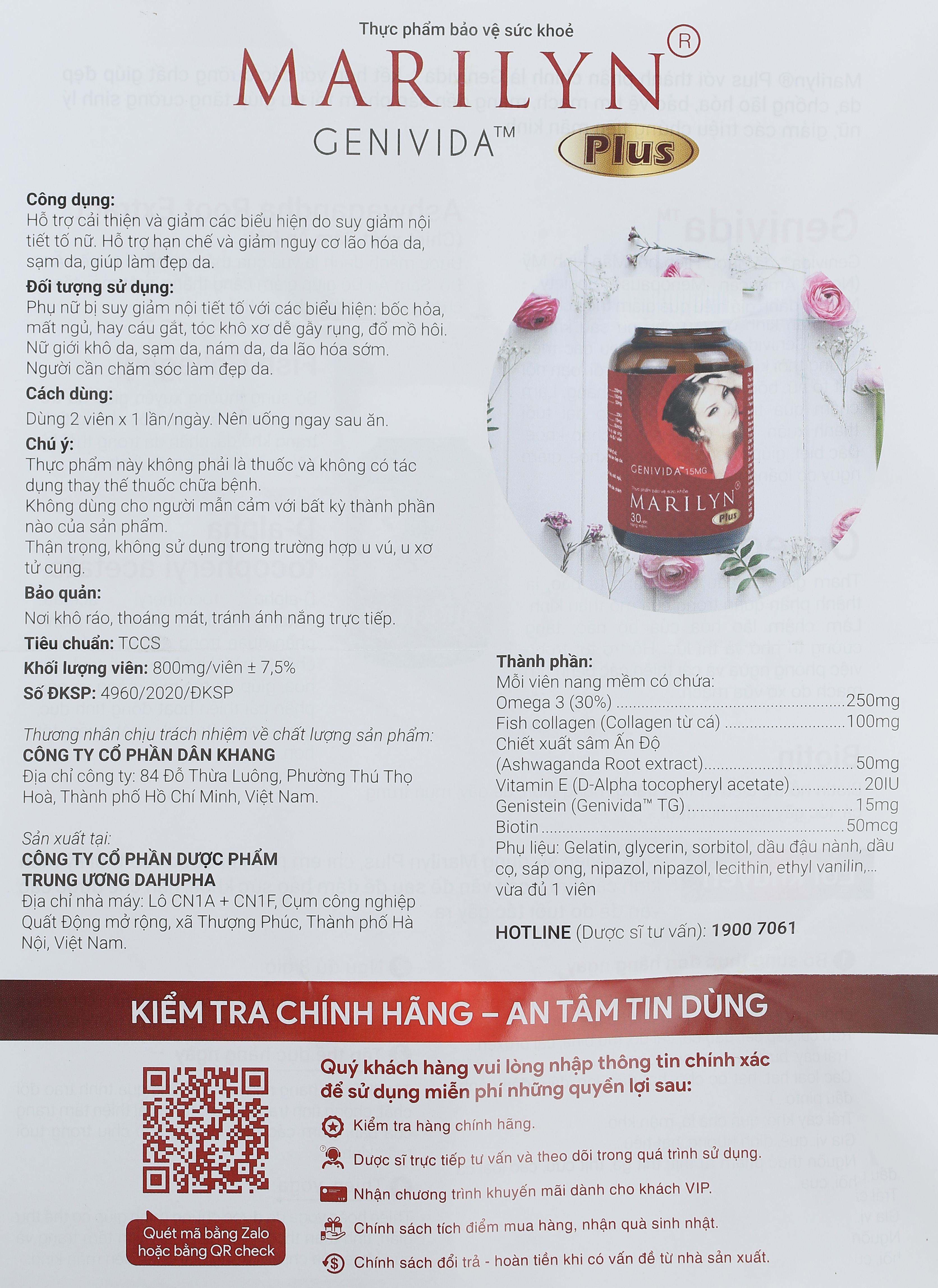 Thực phẩm bảo vệ sức khỏe Marilyn Plus lọ 30 viên - 18